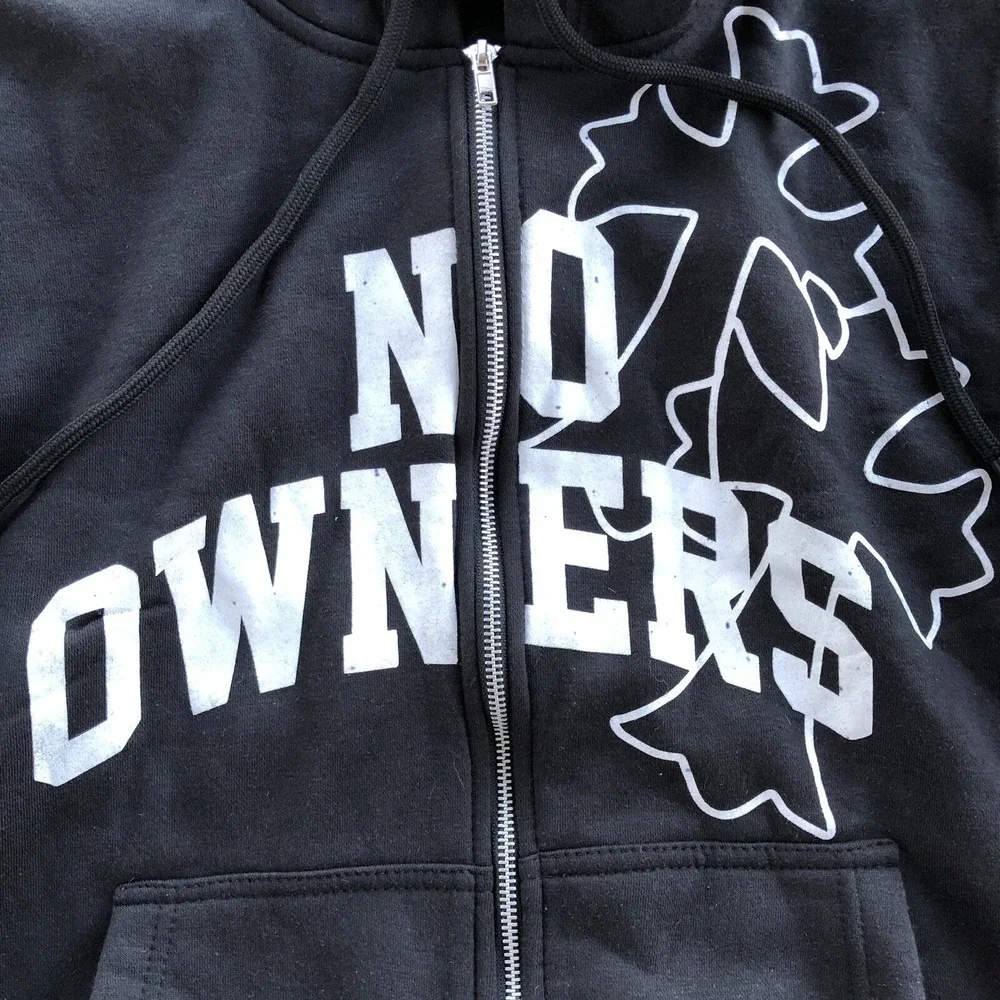 No Owners Full Zip Up Hoodie Adult Size S Lot of 2 Purple Black Crusaders Cross